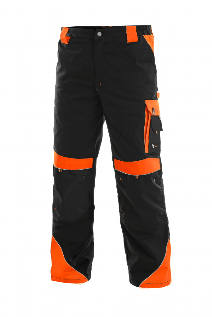 Pracovní oděvy: Pánské pracovní kalhoty do pasu CXS SIRIUS BRIGHTON Canis,  šedo-červená